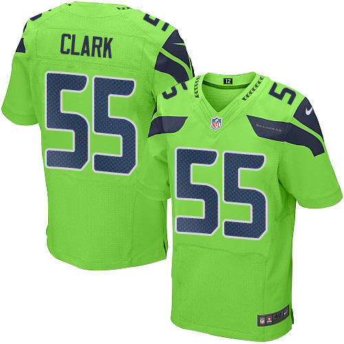 Men's Elite Frank Clark Nike Jersey Green - #55 Rush NFL Seattle Seahawks